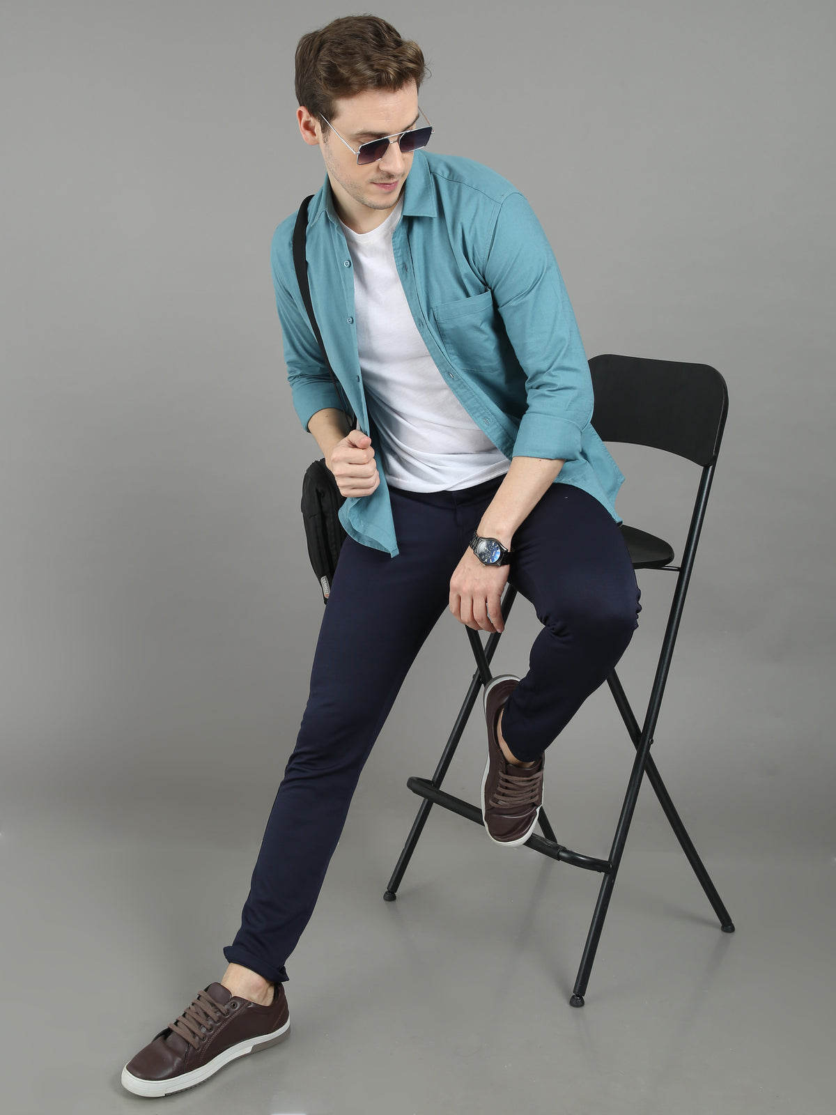 Solido Teal Blue Shirt