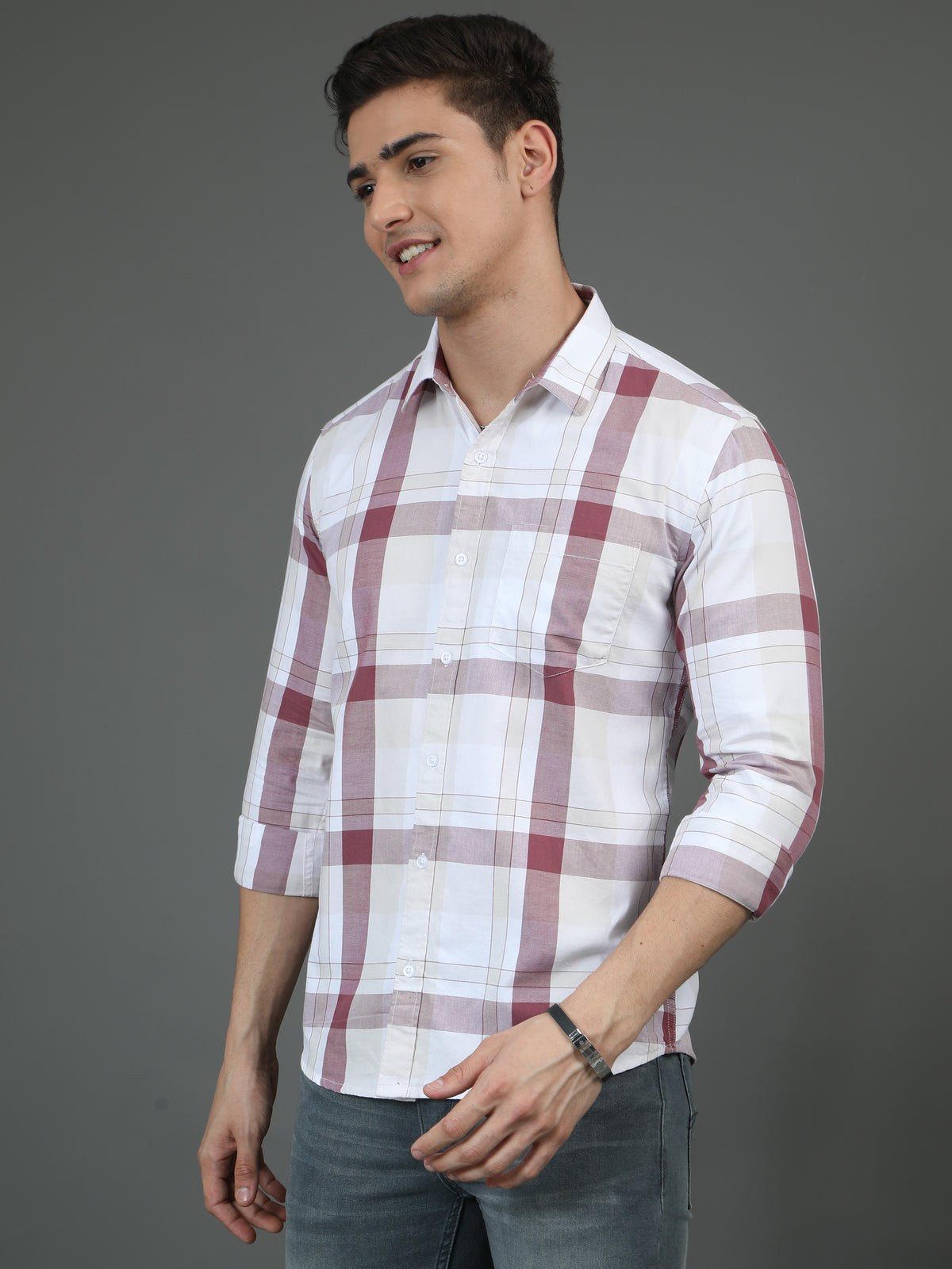 Rice White Check Shirt