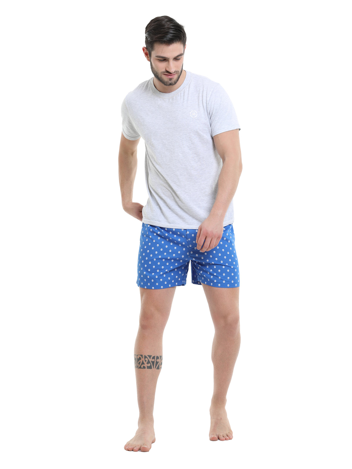 White Skull Blue Boxer