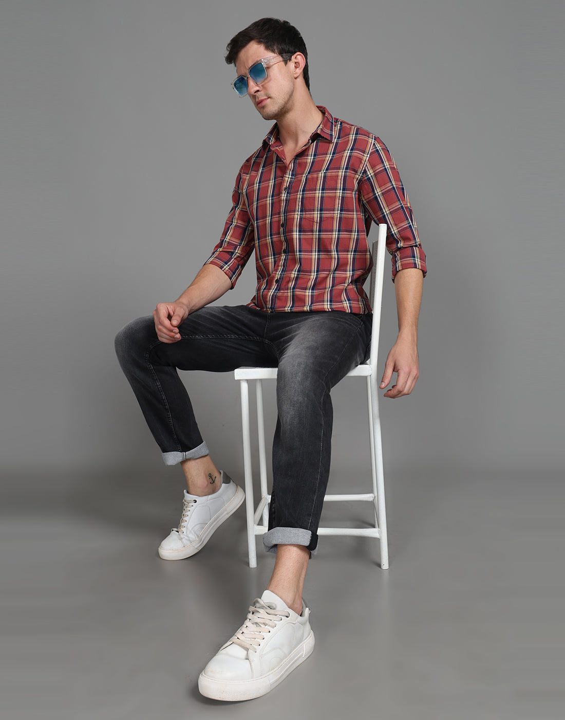 Currant Red Check Shirt