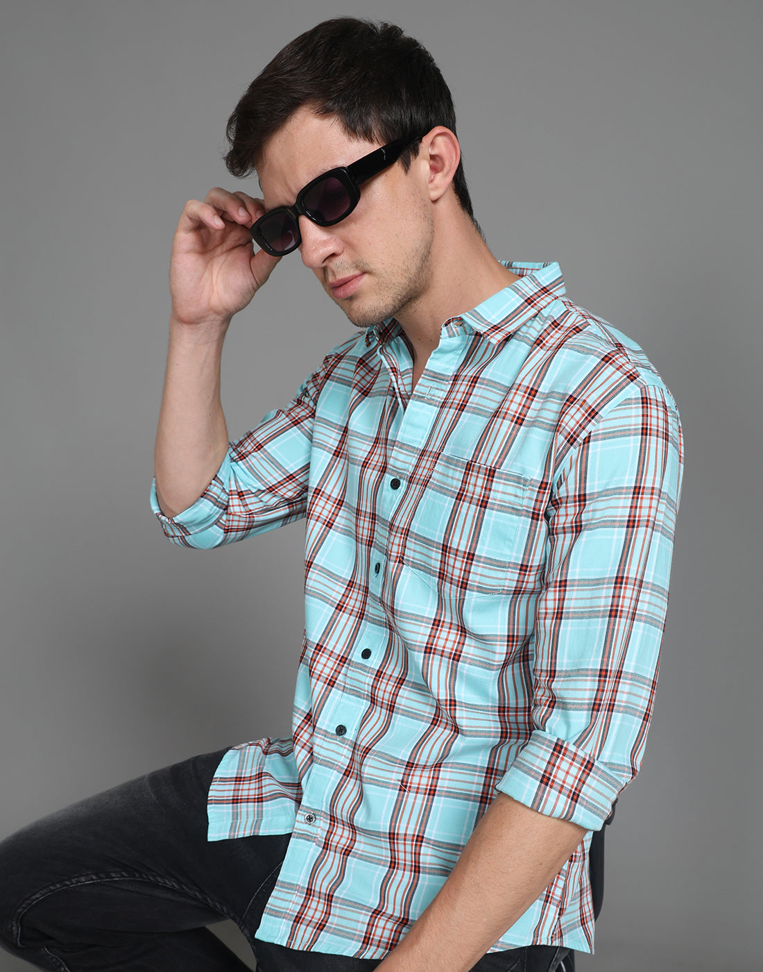 Sky Blue Check Shirt