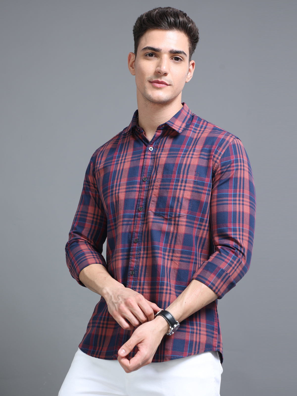 Madras Plaid Red Check Shirt