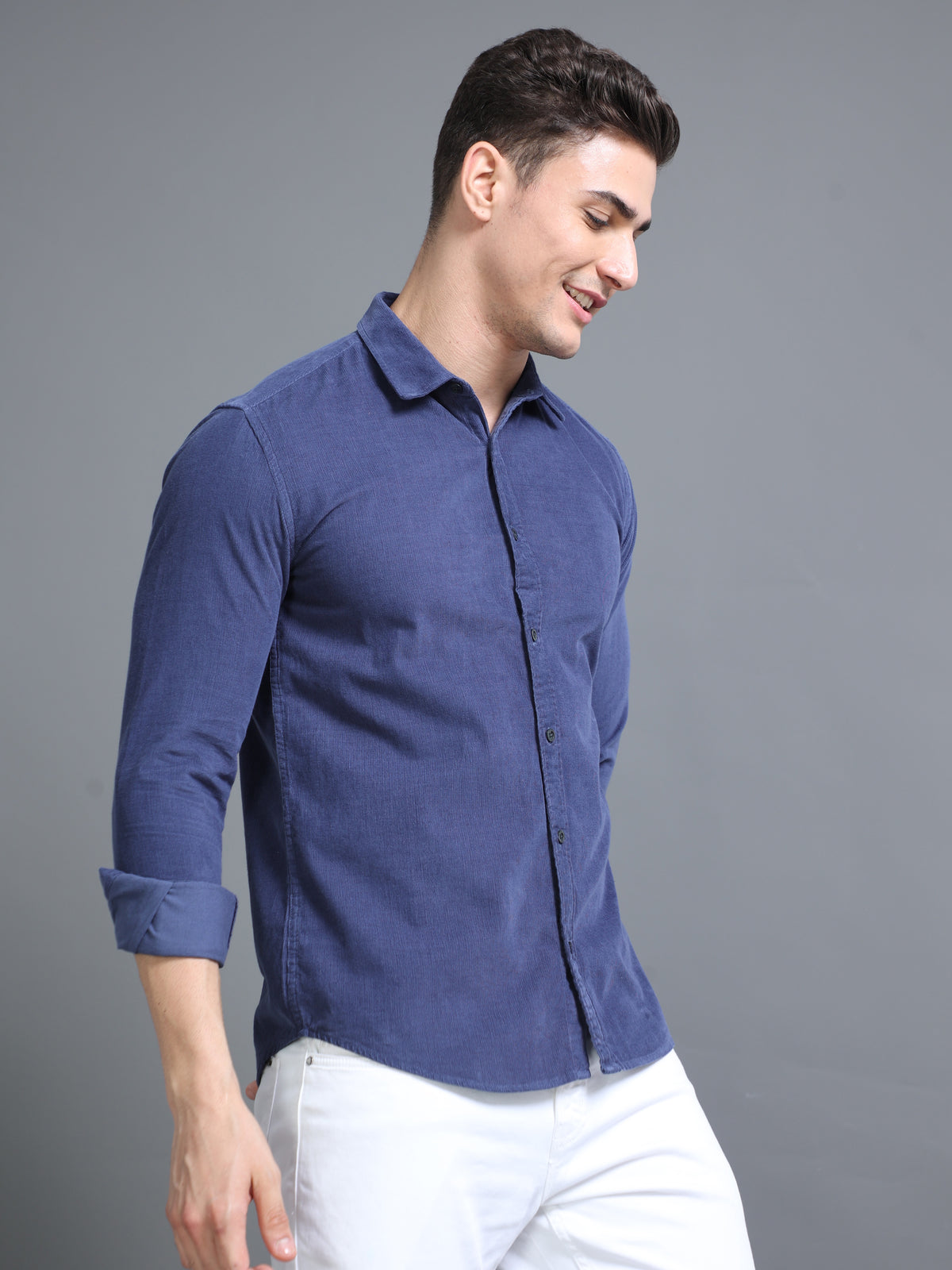 Velveteen Blue Corduroy Shirt