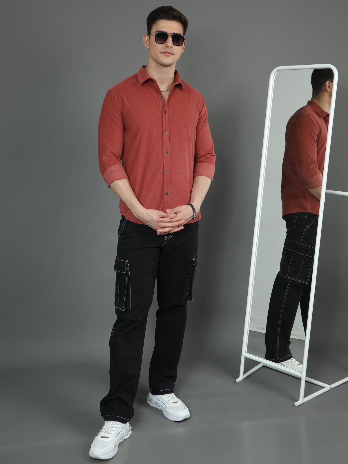 Velveteen Crimson Red Corduroy Shirt