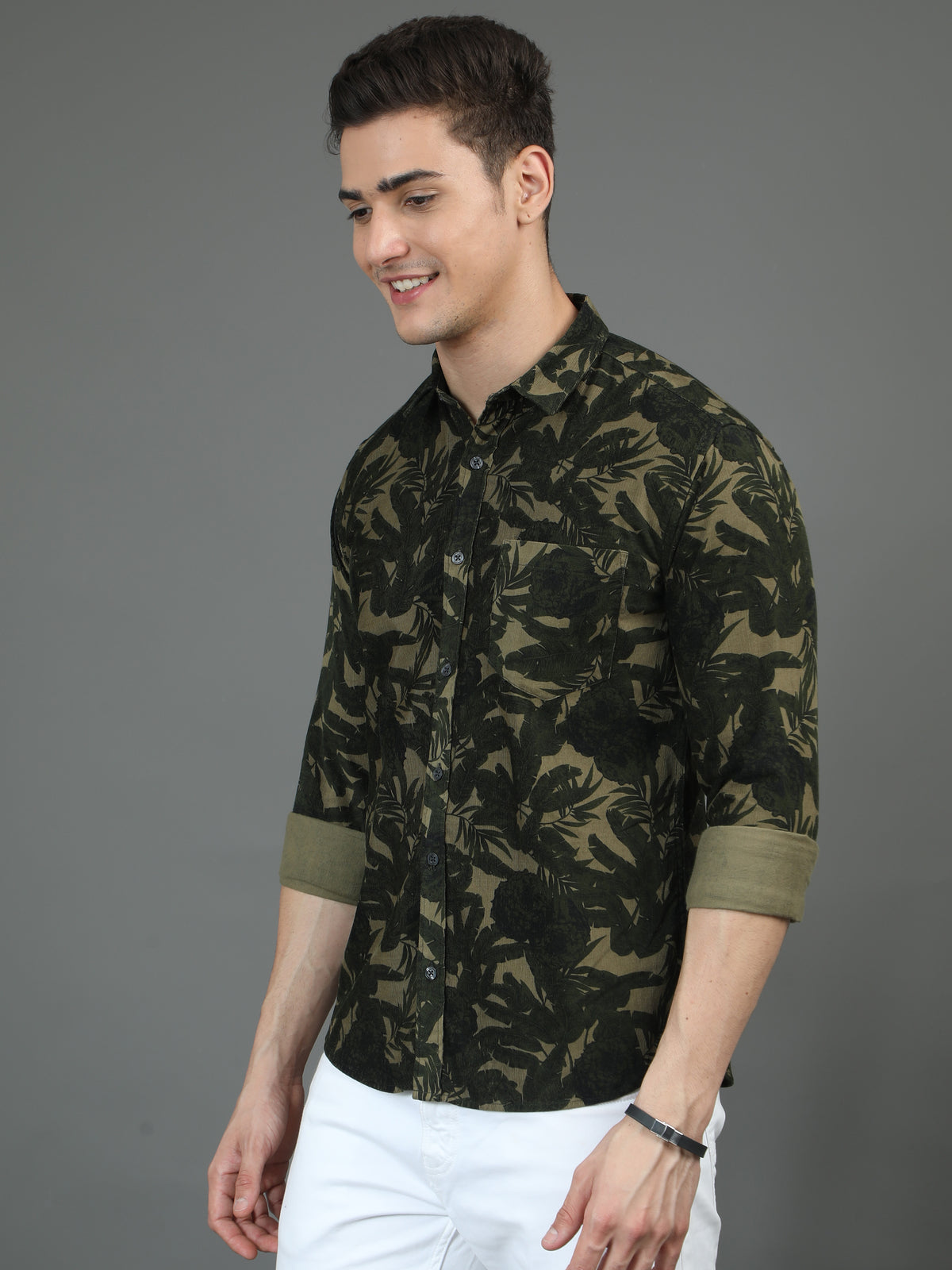 Holly Green Printed Corduroy Shirt