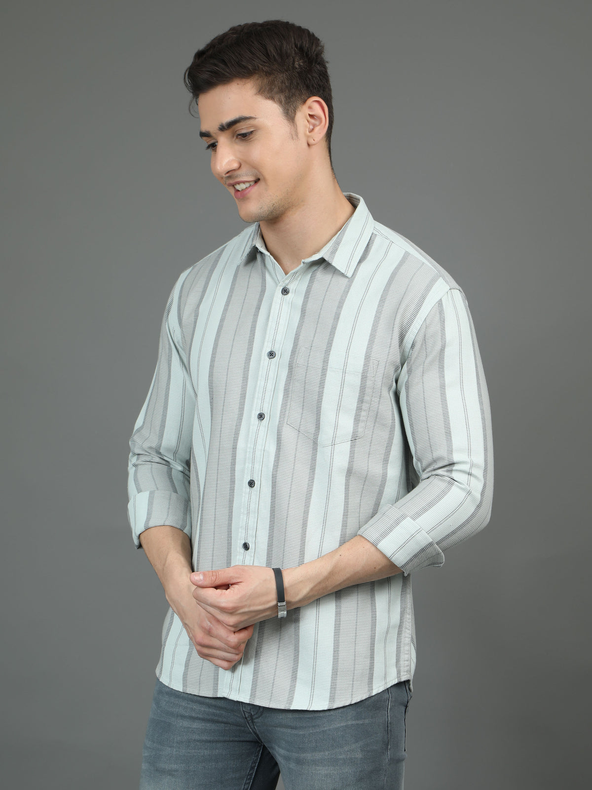 Awning Jade Green Stripe Shirt