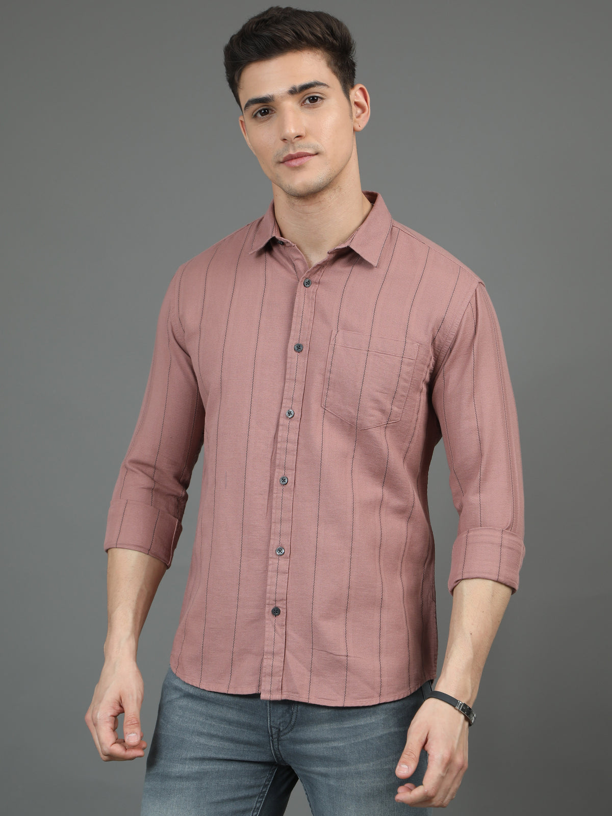 Dusty Pink Pin Stripe Shirt