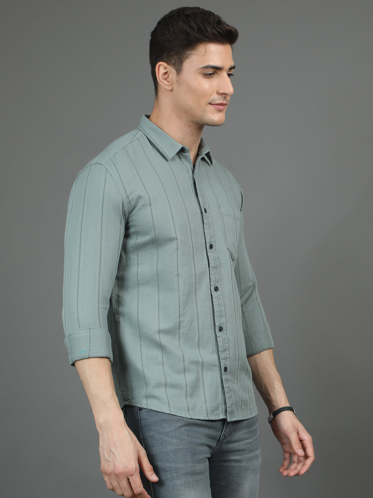 Tempered Grey Pin Stripe Shirt