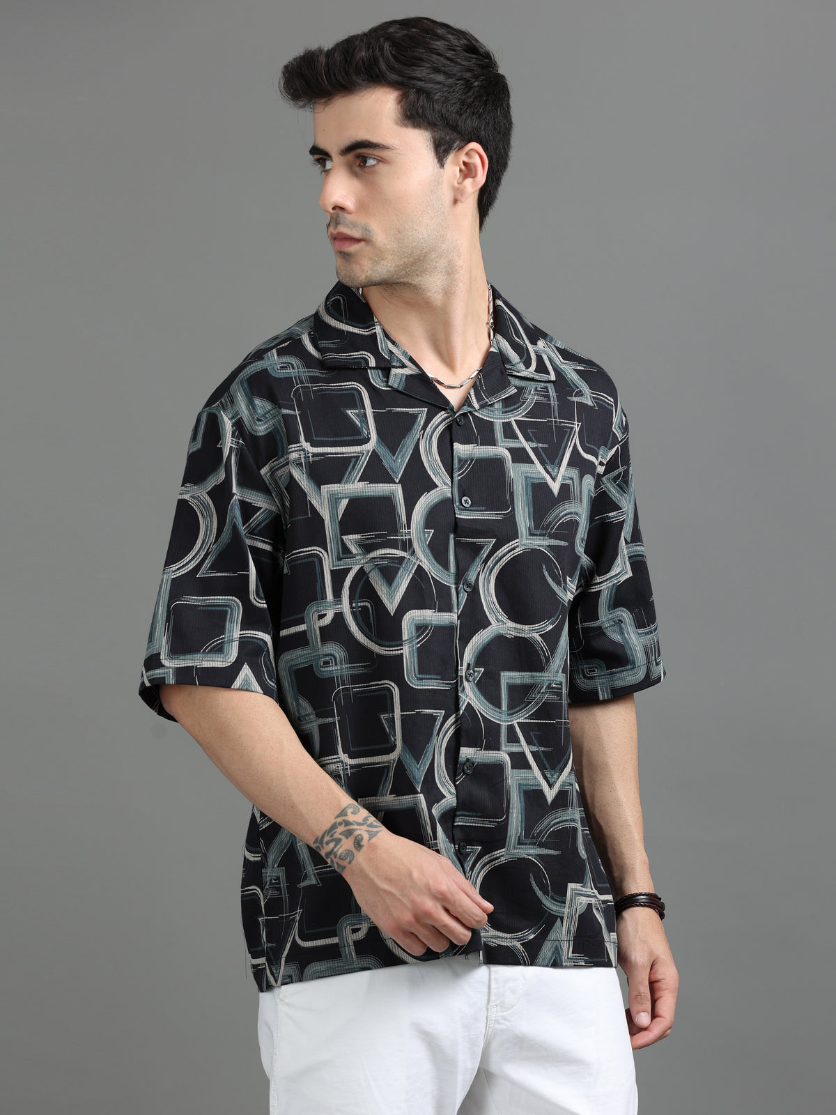 Splash Circles Kohi Black Shirt